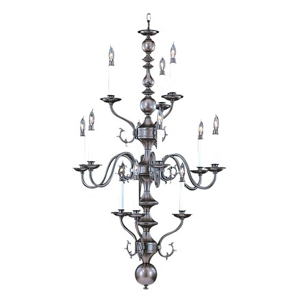 12-Light Polished Brass Jamestown Foyer Chandelier